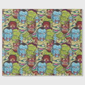 Halloween Monster Mash Geschenkpapier (Flach)