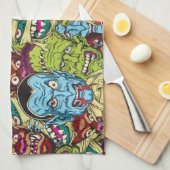 Halloween Monster Mash Geschirrtuch (Viertel Falte)