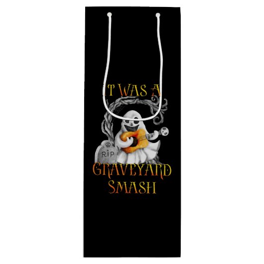 Halloween Monster Mash Ghost Graveyard Smash Geschenktüte Für Weinflaschen (Vorderseite)