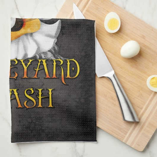 Halloween Monster Mash Ghost Graveyard Smash Geschirrtuch (Viertel Falte)