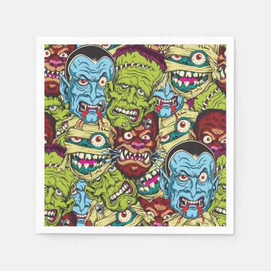 Halloween Monster Mash Serviette (Vorderseite)