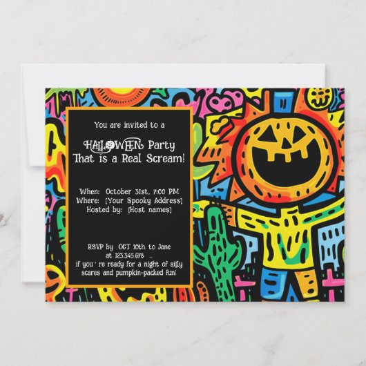 Halloween Monster Mash-Up Einladung (Vorderseite)