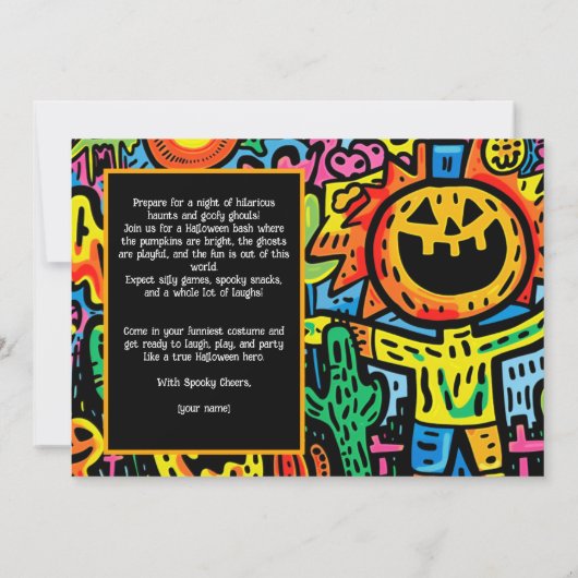 Halloween Monster Mash-Up Einladung (Rückseite)