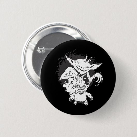 Halloween-Monster mit Creaturdesign Button (Vorne & Hinten)