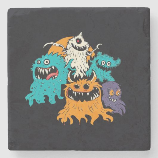 Halloween/Monster/Oktober/Herbst Steinuntersetzer (Vorderseite)