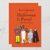 Halloween-Monster-Party Einladung (Vorne/Hinten)