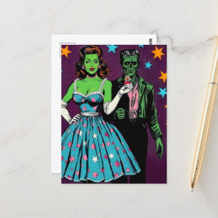 Halloween-Monster Postkarte