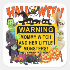 Halloween-Monster Quadratischer Aufkleber