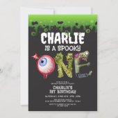 Halloween Monster Spooktacular 1. Geburtstag Einladung (Vorderseite)