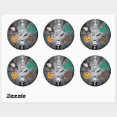 Halloween-Monster-Sticker Runder Aufkleber (Blatt)