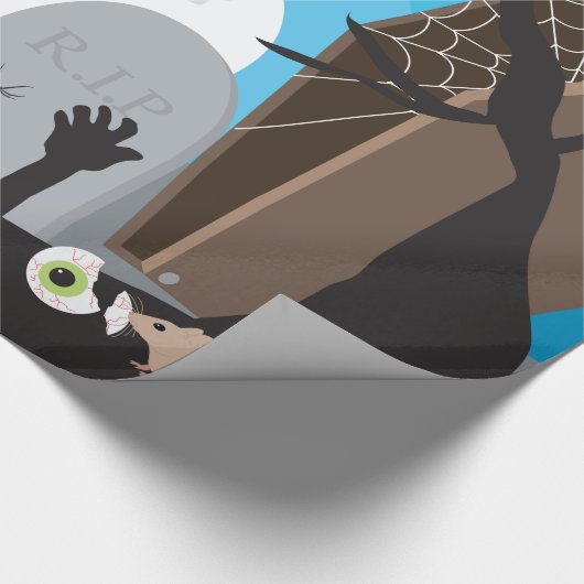 Halloween Monster Szene Geschenkpapier (Ecke)