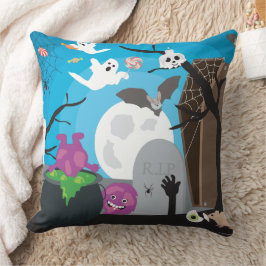 Halloween Monster Szene Kissen