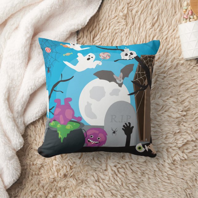 Halloween Monster Szene Kissen (Decke)