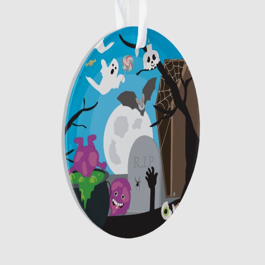 Halloween Monster Szene Ornament (Vorderseite)