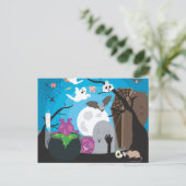 Halloween Monster Szene Postkarte (Stehend Vorderseite)