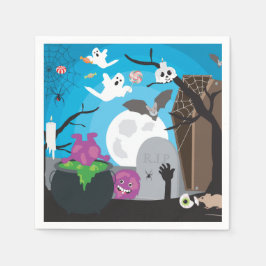 Halloween Monster Szene Serviette