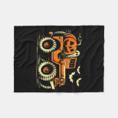 Halloween Monster Truck Ghost Fleecedecke (Vorderseite (Horizontal))