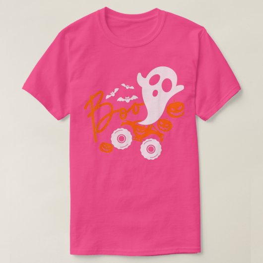 Halloween Monster Truck Ghost Pumpkin T-Shirt (Design vorne)