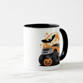 Halloween Monster Truck Jack-o'-Lanterns and Bat Tasse (VorderseiteRechts)