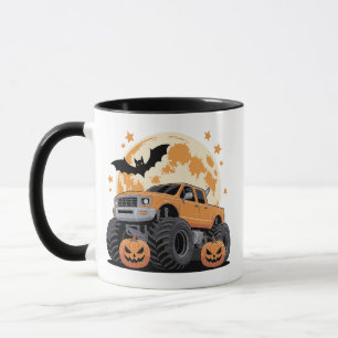 Halloween-Monster-Truck-Jack-o'-Lanterns und Flede Tasse