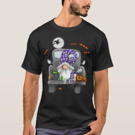 Halloween Monster Truck Pumpkins Gnomes T-Shirt