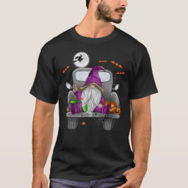 Halloween Monster Truck Pumpkins Gnomes T-Shirt