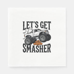 Halloween-Monster-Truck-Zerstörer Vintage-Shirt De Serviette