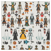 Halloween Monster und Skelette Art Stoff (Nahaufnahme)