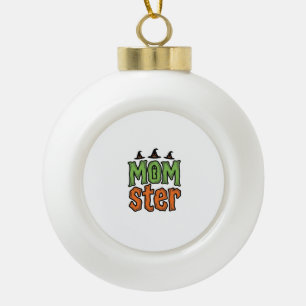 Halloween-Monster Vintage-Mom-Shirt-Design_1 Keramik Kugel-Ornament