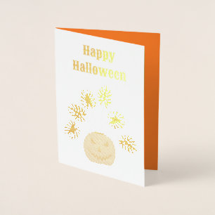 Halloween Monstera Pflanze in Kürbis individuell Folienkarte