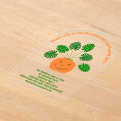 Halloween Monstera Pflanze in Pumpkin Custom Acryleinladungen (Ablage )