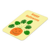 Halloween Monstera Pflanze in Pumpkin Custom Magnet (Linke Seite)