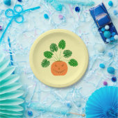 Halloween Monstera Pflanze in Pumpkin Pappteller (Party)