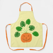 Halloween Monstera Pflanze in Pumpkin Schürze (Vorderseite)