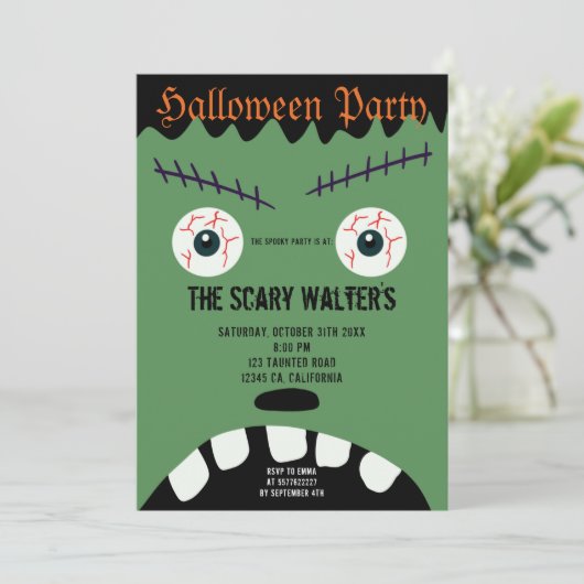 Halloween-Monstereyeball-Party Einladung (Stehend Vorderseite)
