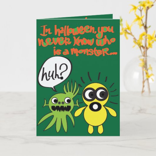 Halloween-Monsterkarte Karte (Gelbe Blume)