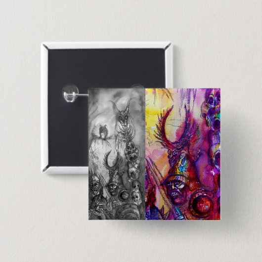 HALLOWEEN MONSTERS / ORK WAR Fantasy Button (Vorne & Hinten)