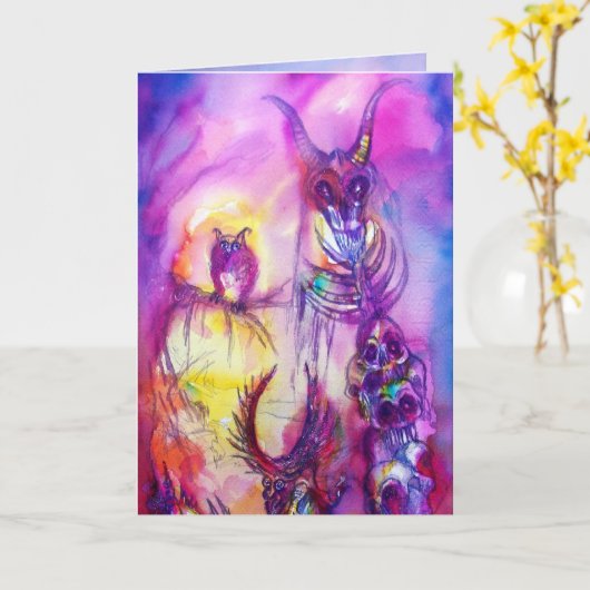 HALLOWEEN MONSTERS / ORK WAR Fantasy Karte (Gelbe Blume)