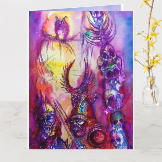 HALLOWEEN MONSTERS / ORK WAR Fantasy Karte (Gelbe Blume)