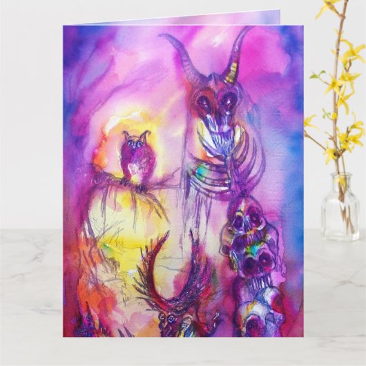 HALLOWEEN MONSTERS / ORK WAR Fantasy Karte (Gelbe Blume)