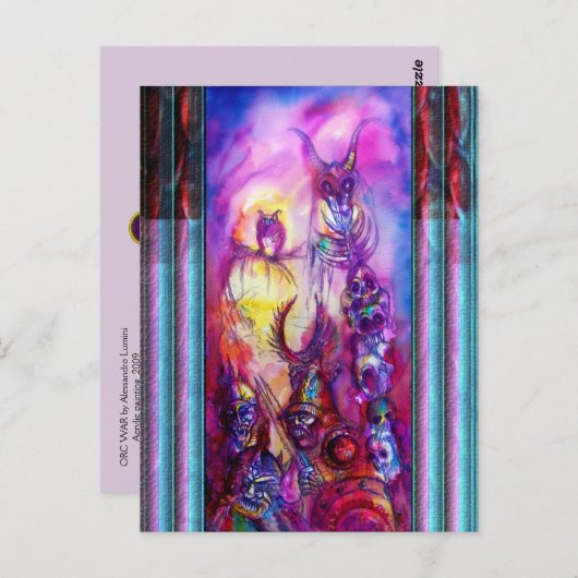 HALLOWEEN MONSTERS / ORK WAR Fantasy Postkarte (Vorne/Hinten)