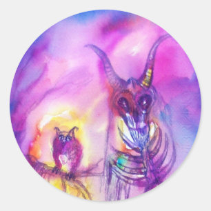 HALLOWEEN MONSTERS / ORK WAR Lila Fantasie Runder Aufkleber