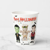 Halloween Monsters Party Pappbecher (Rückseite)