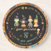 Halloween Monsters Partys Orange Getränkeuntersetzer (Vorne)