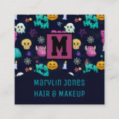 HALLOWEEN MONSTERS QUADRATISCHE VISITENKARTE (Vorderseite)