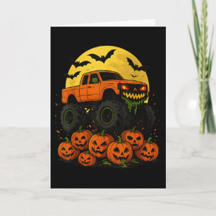 Halloween-Monstertruck zerquetscht Kürbisse  Karte