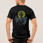 Halloween Moody Abstrakt Geometric Digital Art Tri-Blend Shirt (Rückseite)