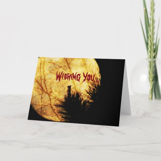 Halloween Moon Birthday Karte (Vorderseite)