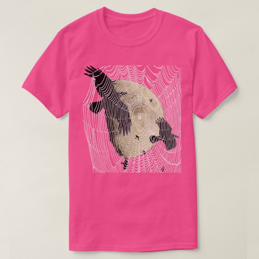Halloween Moon Crows und Cobweb T-Shirt (Design vorne)