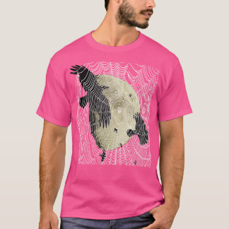 Halloween Moon Crows und Cobweb T-Shirt